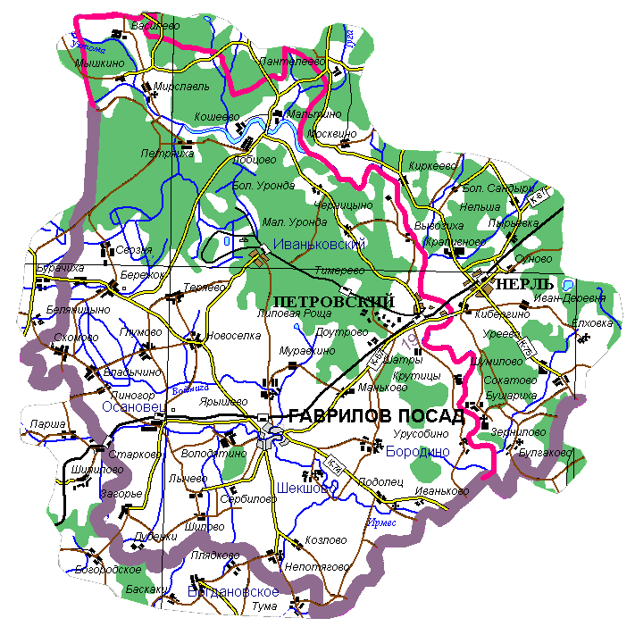 Карта Тейковского Района Ивановской Области