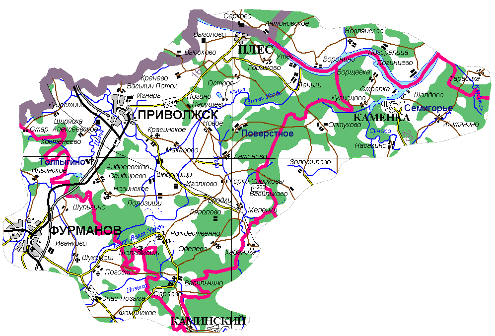 Карта Тейковского Района Ивановской Области